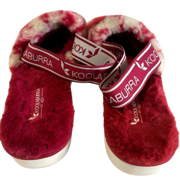 Koolaburra by UGG  Fuzz'n Faux Fur Slide Slipper  Red Tie Dye Womens Sz 7 - Picture 8 of 15